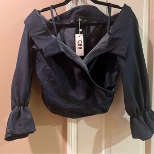 Brand new denim off the shoulder top
